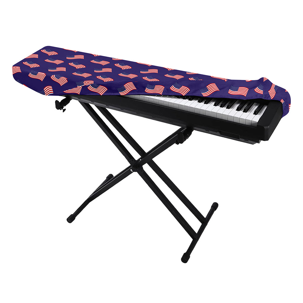 4th of July American Flag Pattern Print Piano Keyboard Cover