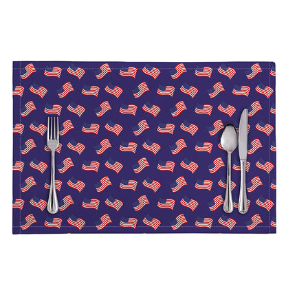 4th of July American Flag Pattern Print Placemat