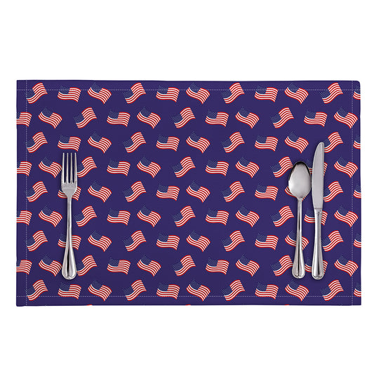 4th of July American Flag Pattern Print Placemat
