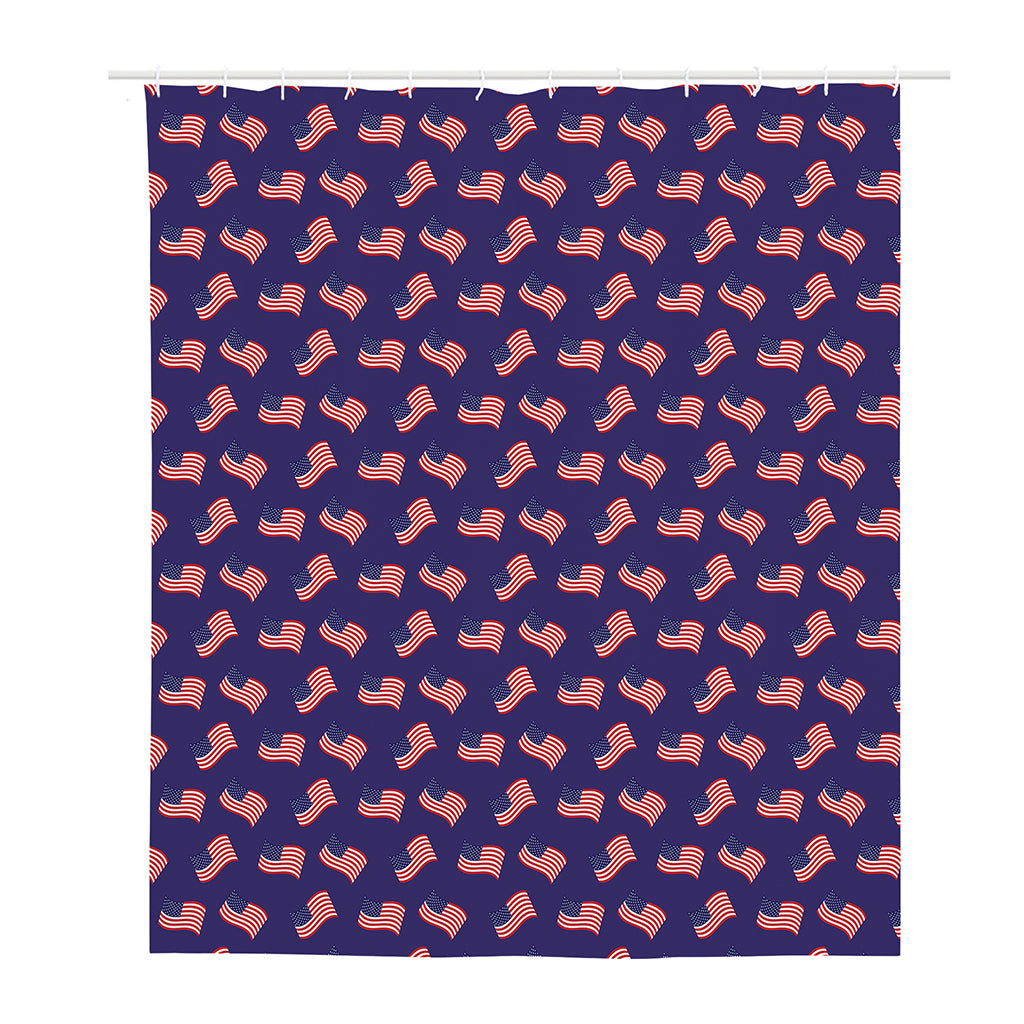 4th of July American Flag Pattern Print Polyester Shower Curtain