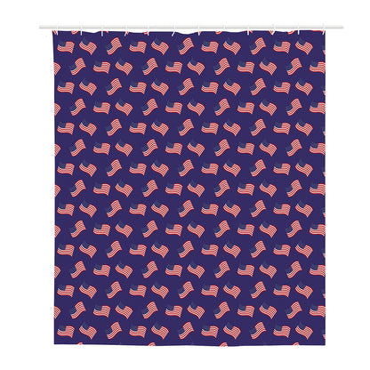 4th of July American Flag Pattern Print Polyester Shower Curtain