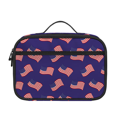 4th of July American Flag Pattern Print Portable Lunch Bag