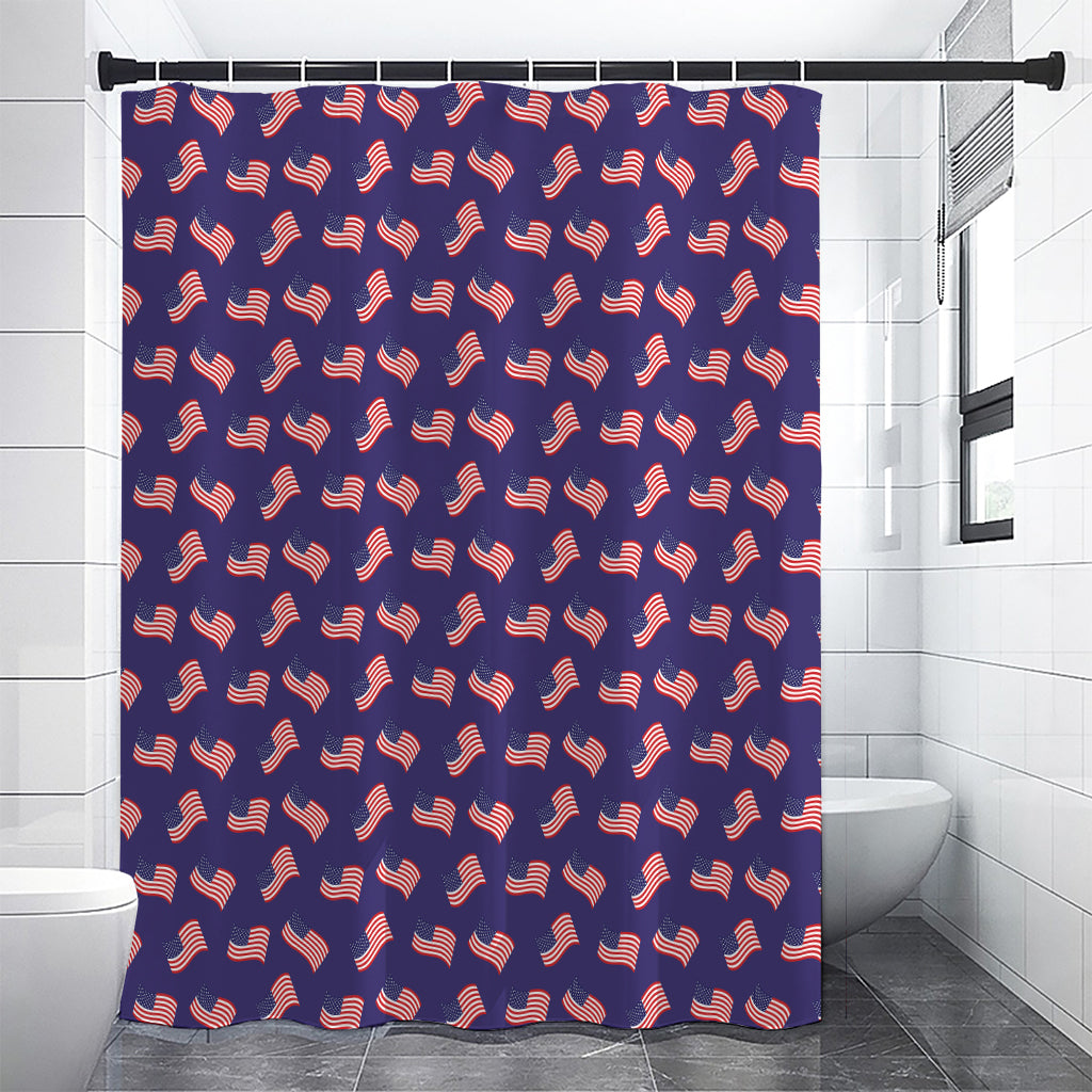 4th of July American Flag Pattern Print Premium Shower Curtain
