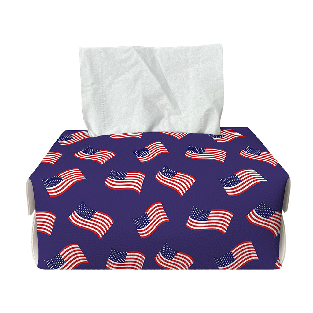 4th of July American Flag Pattern Print Rectangle Tissue Box Cover