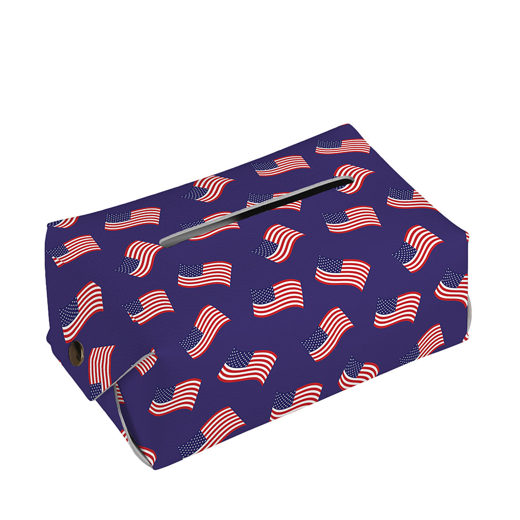 4th of July American Flag Pattern Print Rectangle Tissue Box Cover