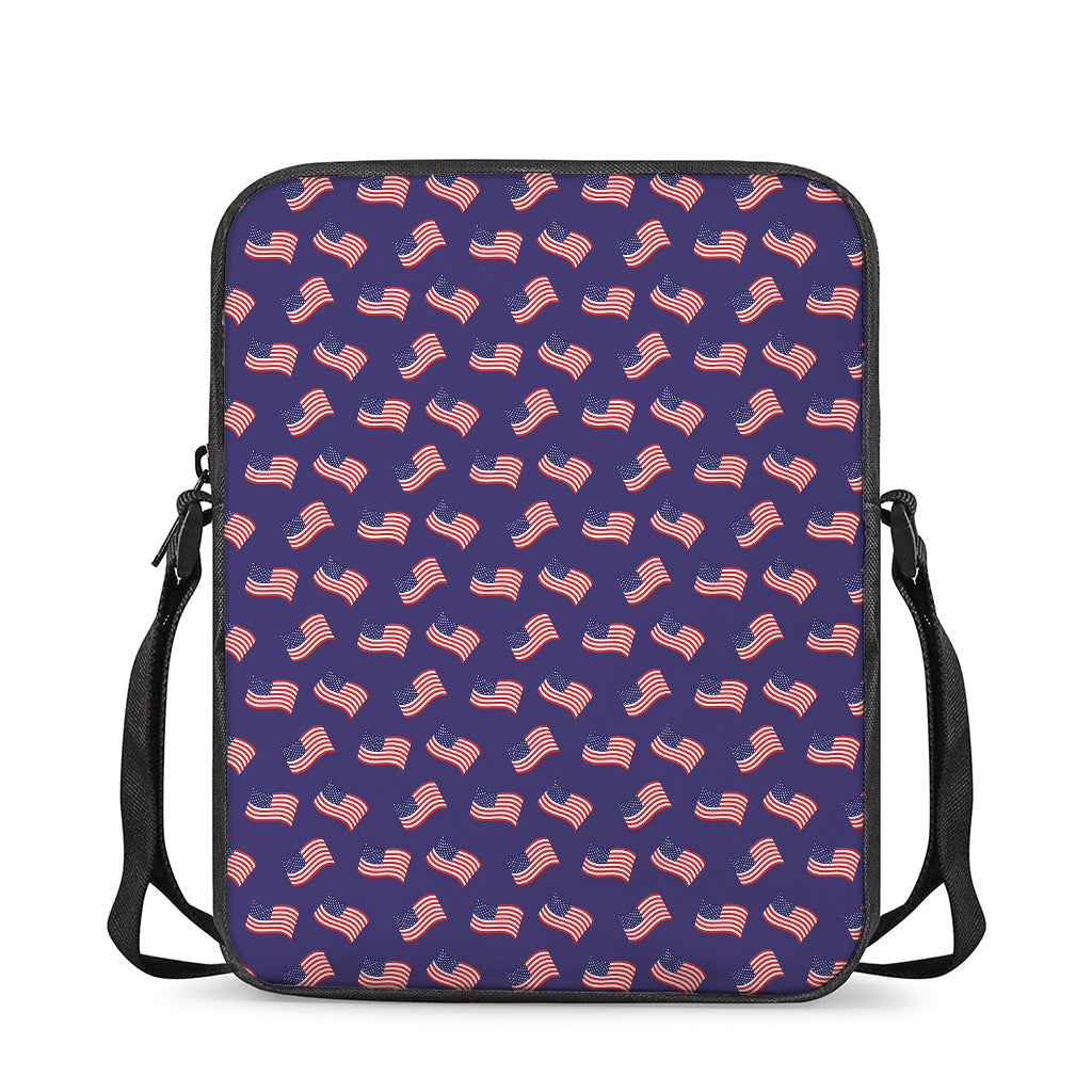 4th of July American Flag Pattern Print Rectangular Crossbody Bag