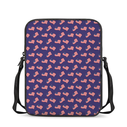 4th of July American Flag Pattern Print Rectangular Crossbody Bag