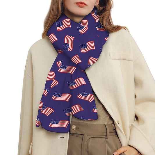 4th of July American Flag Pattern Print Scarf