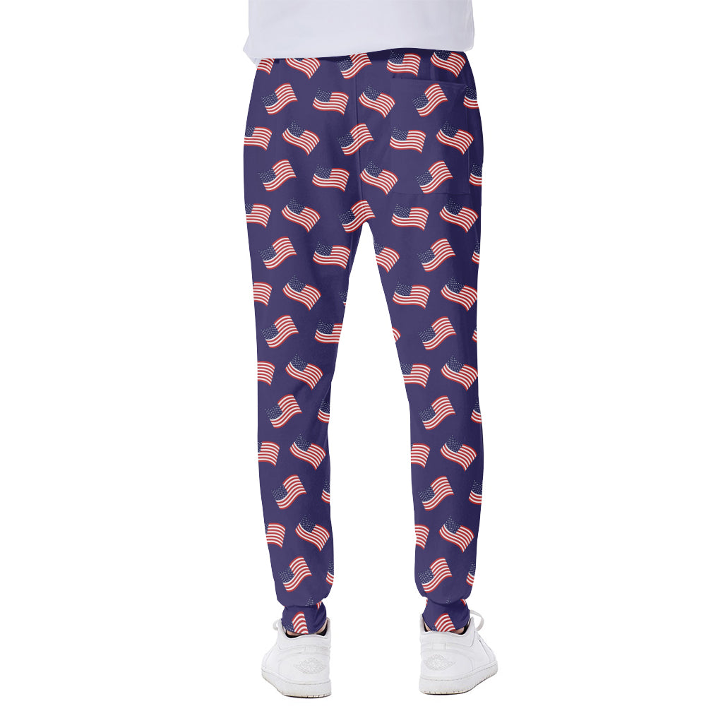 4th of July American Flag Pattern Print Scuba Joggers