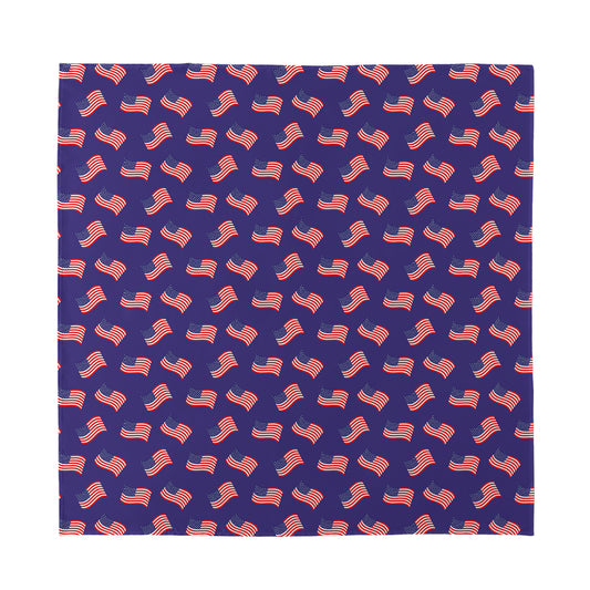 4th of July American Flag Pattern Print Silk Bandana