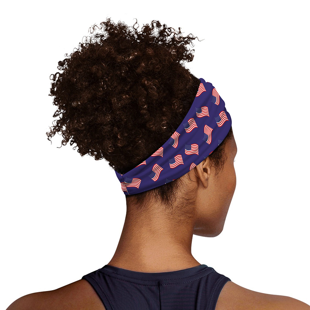 4th of July American Flag Pattern Print Sports Headband