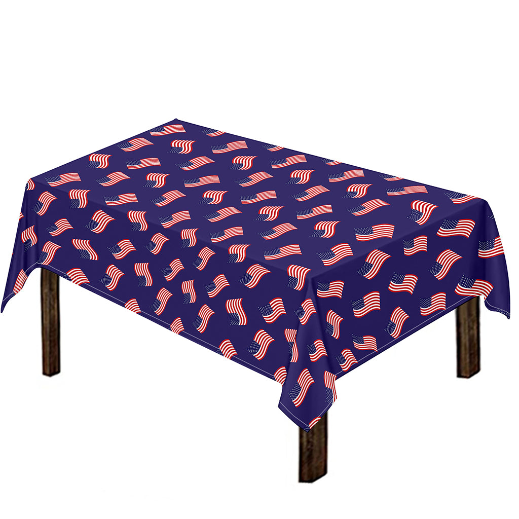 4th of July American Flag Pattern Print Tablecloth