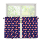 4th of July American Flag Pattern Print Tier Curtains