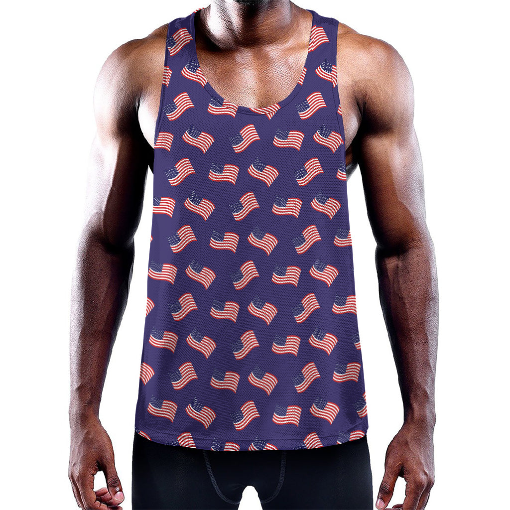 4th of July American Flag Pattern Print Training Tank Top