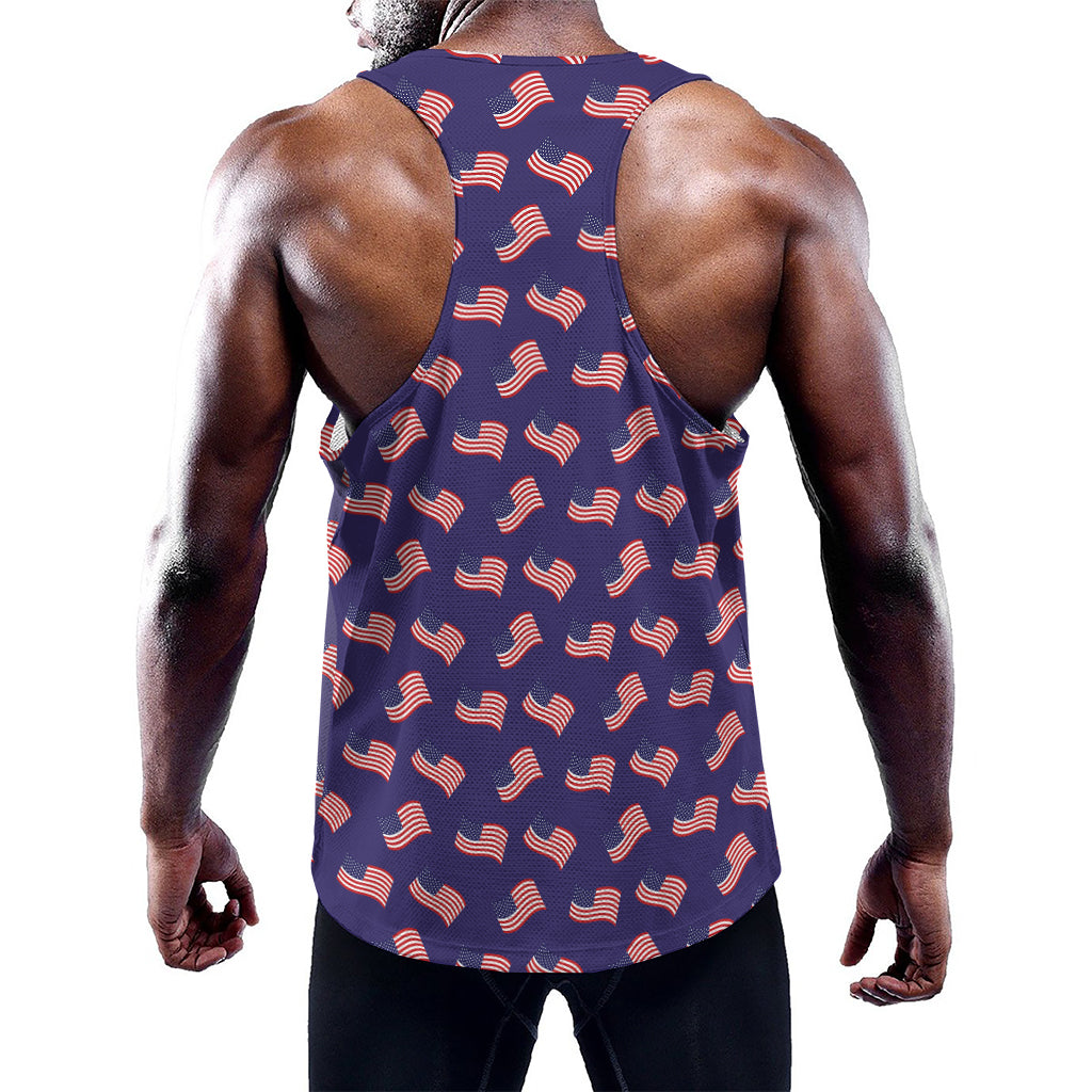 4th of July American Flag Pattern Print Training Tank Top