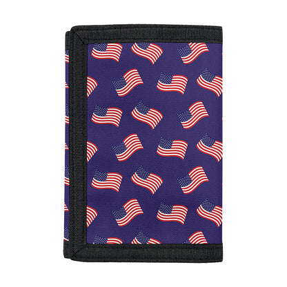 4th of July American Flag Pattern Print Trifold Wallet