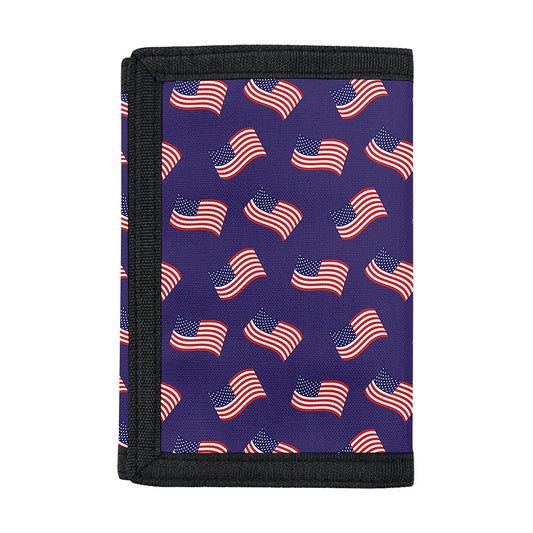 4th of July American Flag Pattern Print Trifold Wallet