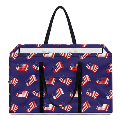 4th of July American Flag Pattern Print Utility Tote Bag
