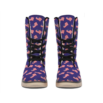 4th of July American Flag Pattern Print Winter Boots
