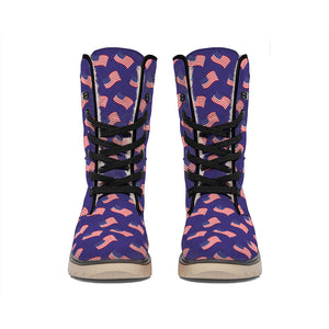 4th of July American Flag Pattern Print Winter Boots