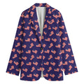 4th of July American Flag Pattern Print Women's Cotton Blazer
