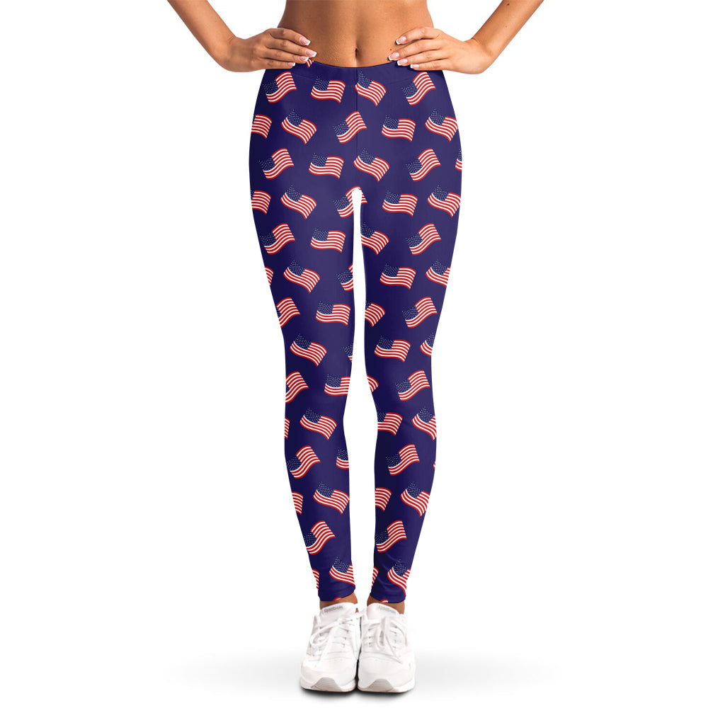4th of July American Flag Pattern Print Women's Leggings