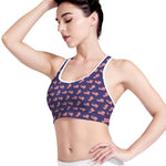 4th of July American Flag Pattern Print Women's Sports Bra