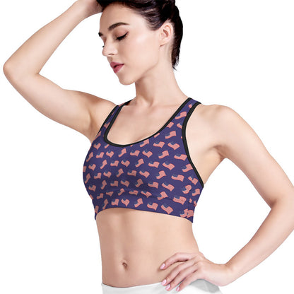 4th of July American Flag Pattern Print Women's Sports Bra