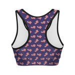 4th of July American Flag Pattern Print Women's Sports Bra