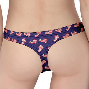 4th of July American Flag Pattern Print Women's Thong