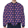 4th of July American Flag Pattern Print Zip Sleeve Bomber Jacket
