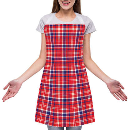 4th of July American Plaid Print Adjustable Apron