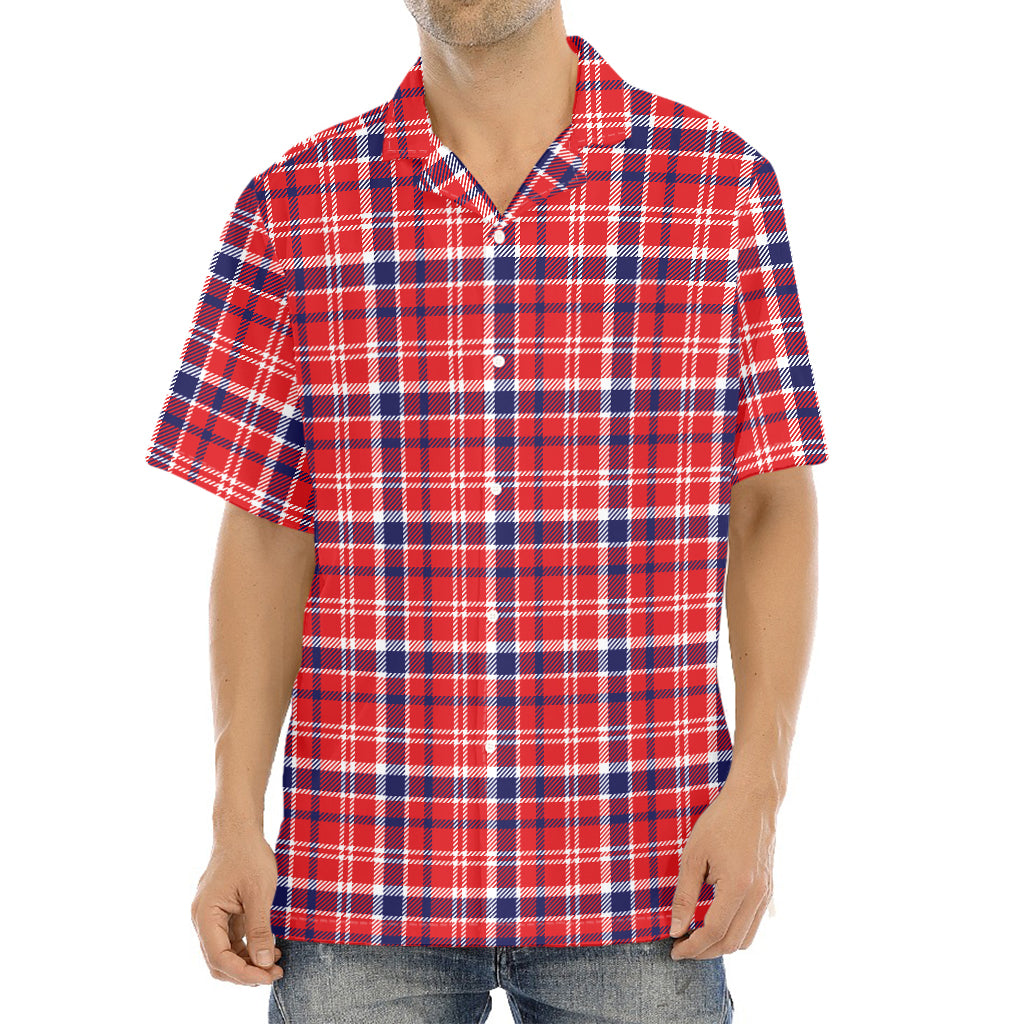 4th of July American Plaid Print Aloha Shirt