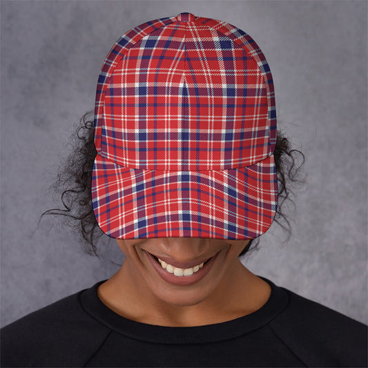4th of July American Plaid Print Baseball Cap