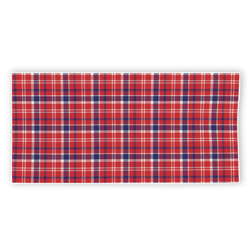4th of July American Plaid Print Beach Towel