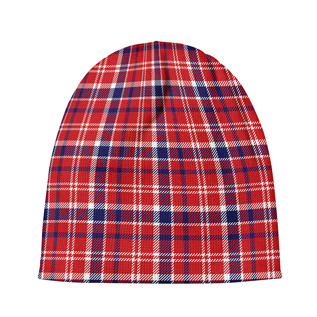 4th of July American Plaid Print Beanie