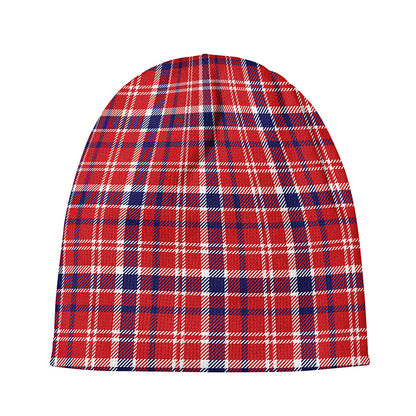 4th of July American Plaid Print Beanie