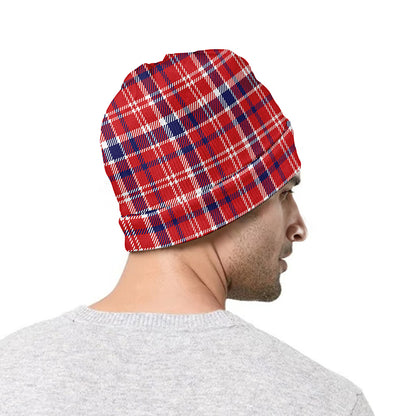 4th of July American Plaid Print Beanie