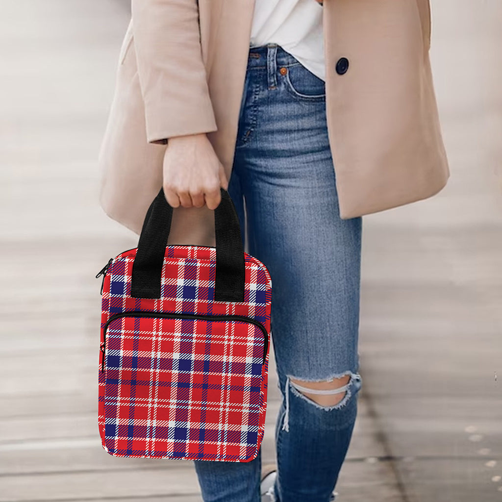 4th of July American Plaid Print Bible Tote Bag