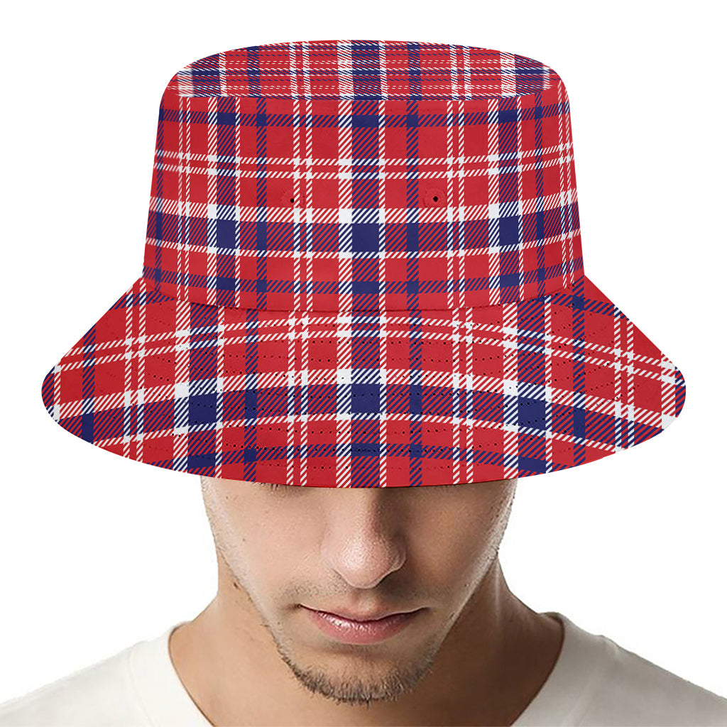 4th of July American Plaid Print Bucket Hat