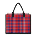 4th of July American Plaid Print Canvas Tote Bag