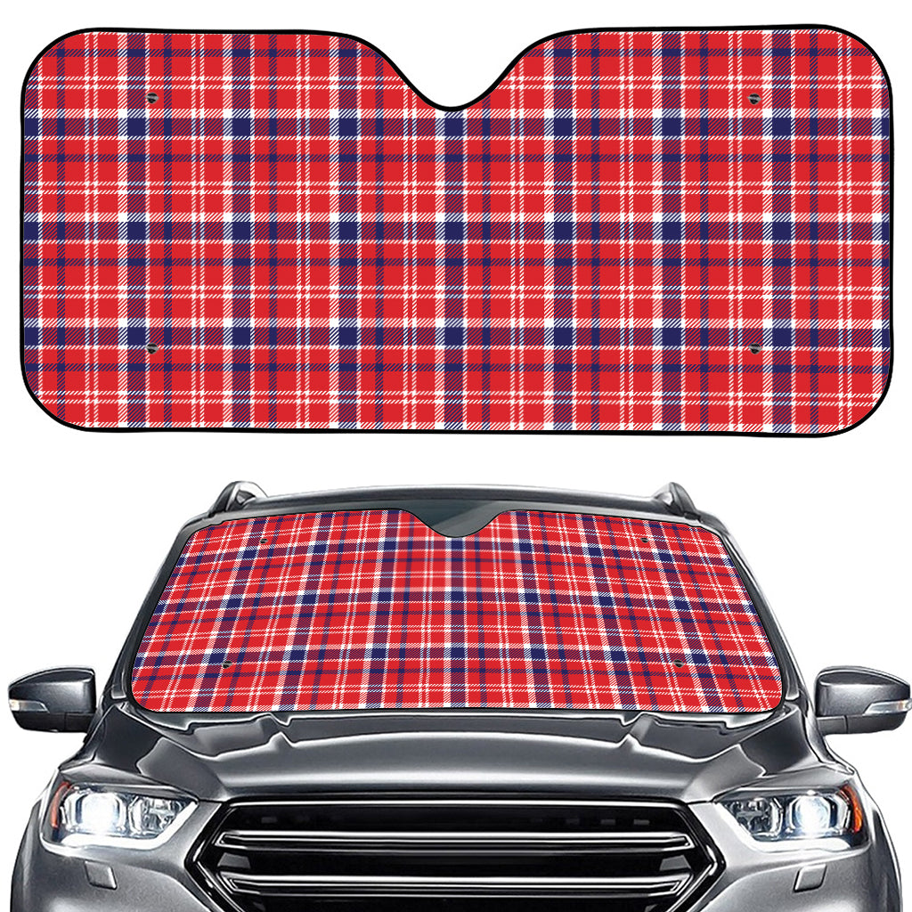 4th of July American Plaid Print Car Windshield Sun Shade