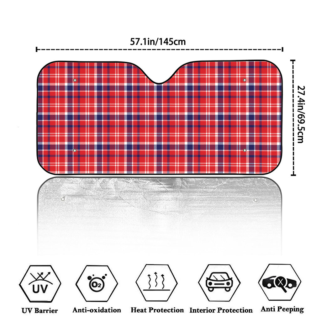 4th of July American Plaid Print Car Windshield Sun Shade