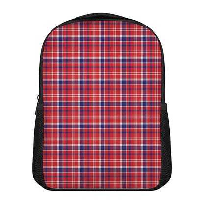 4th of July American Plaid Print Casual Backpack