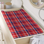 4th of July American Plaid Print Changing Pad Cover