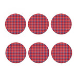 4th of July American Plaid Print Coaster Set