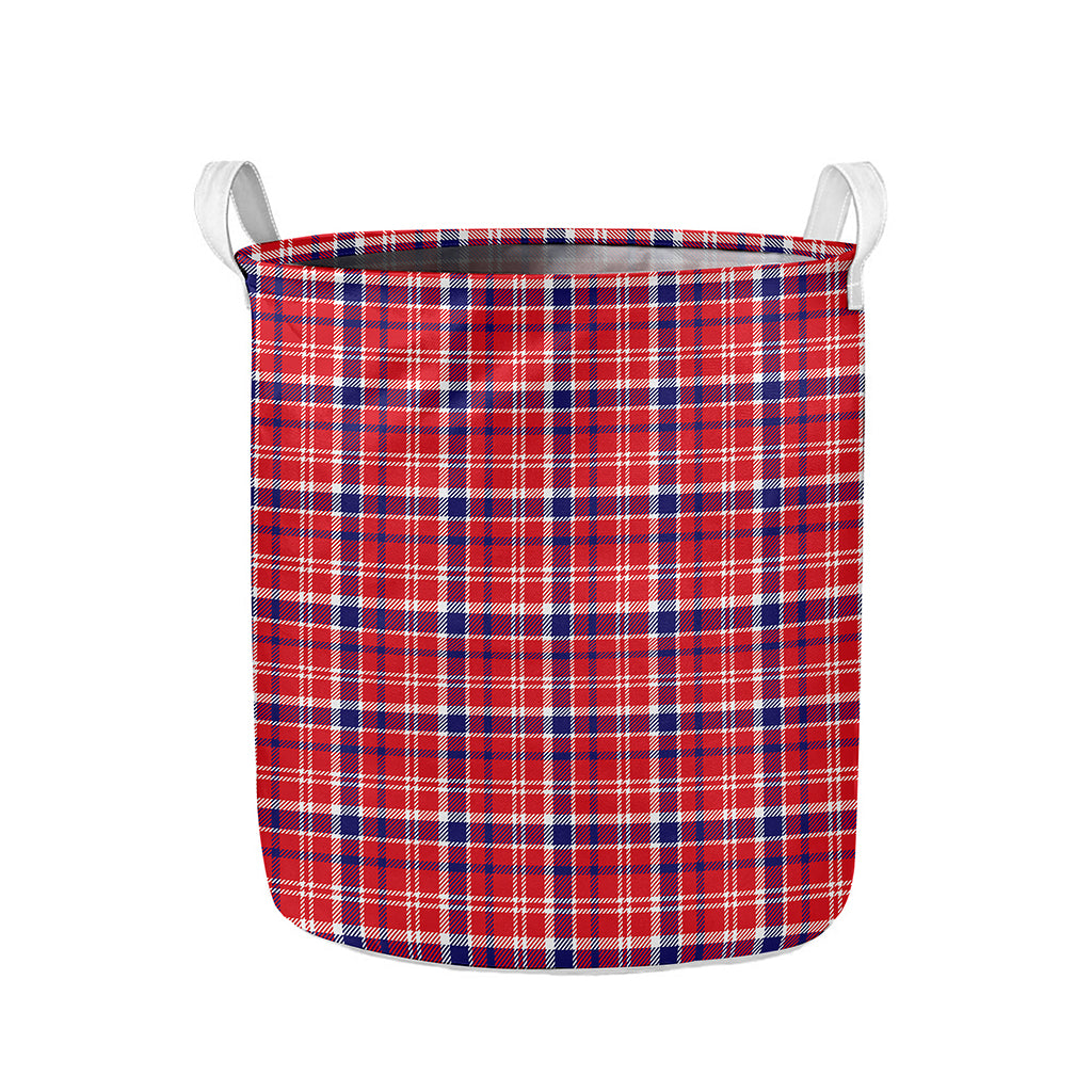4th of July American Plaid Print Collapsible Laundry Basket