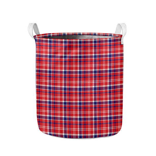 4th of July American Plaid Print Collapsible Laundry Basket