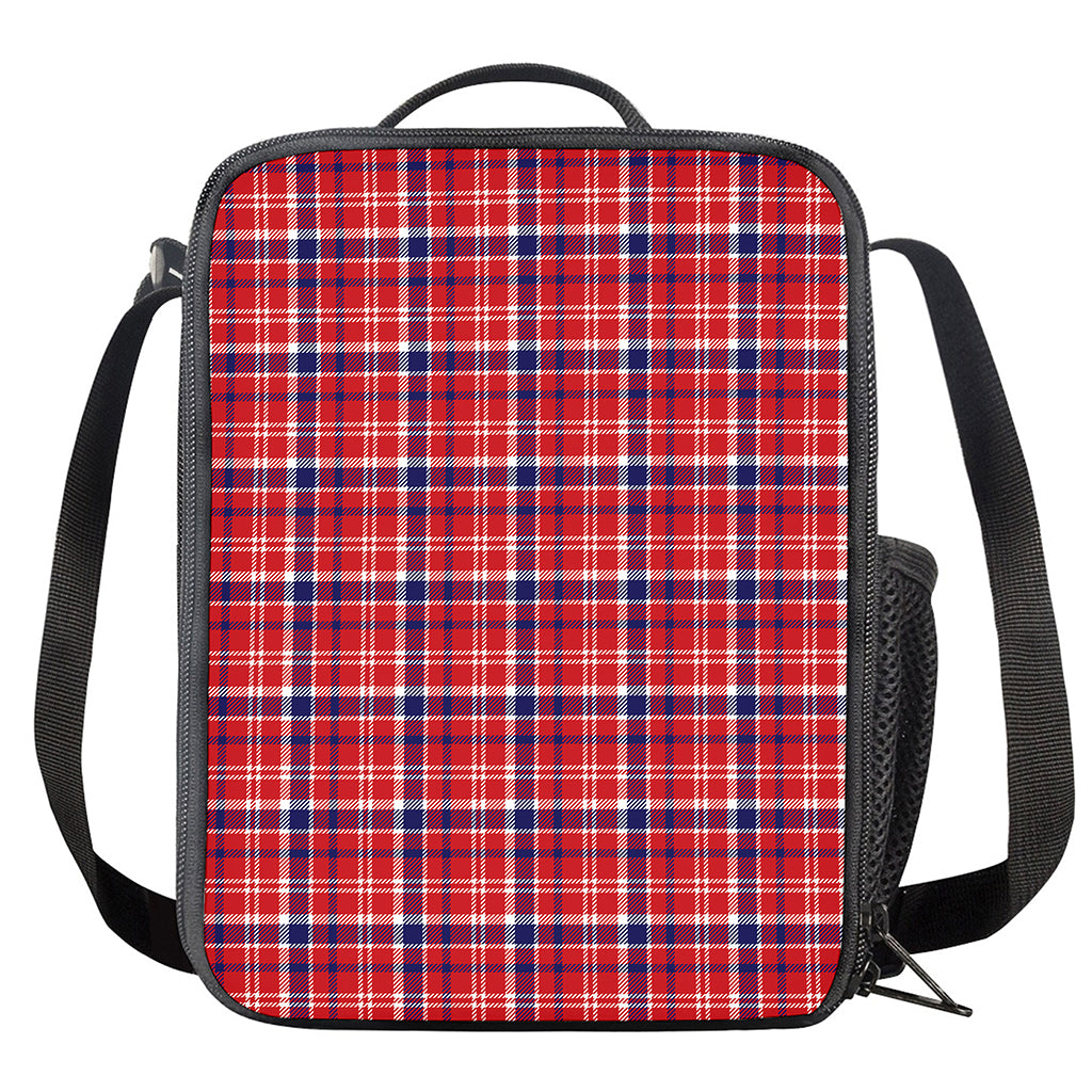 4th of July American Plaid Print Crossbody Lunch Bag