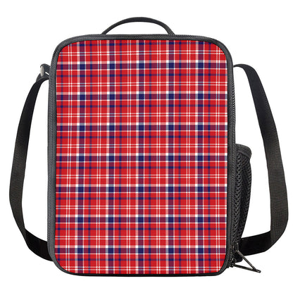 4th of July American Plaid Print Crossbody Lunch Bag